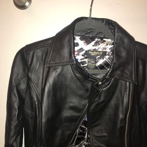 black leather jacket